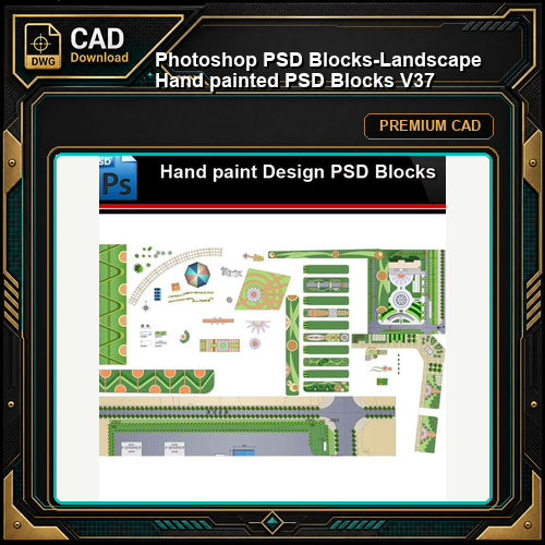 ★Photoshop PSD Blocks-Landscape Hand painted PSD Blocks V37