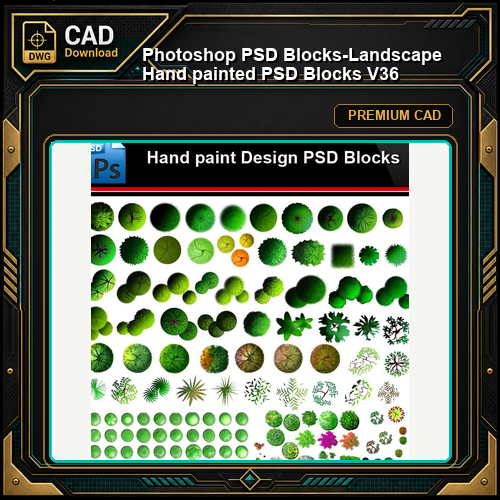 ★Photoshop PSD Blocks-Landscape Hand painted PSD Blocks V36