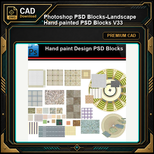 ★Photoshop PSD Blocks-Landscape Hand painted PSD Blocks V33