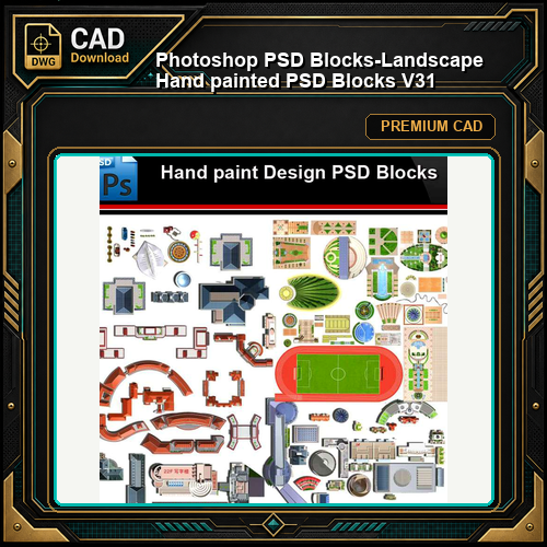 ★Photoshop PSD Blocks-Landscape Hand painted PSD Blocks V31