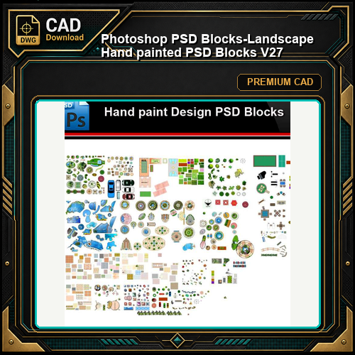 ★Photoshop PSD Blocks-Landscape Hand painted PSD Blocks V27