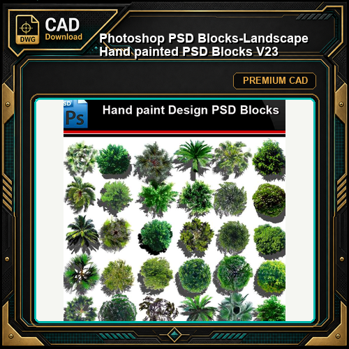 ★Photoshop PSD Blocks-Landscape Hand painted PSD Blocks V23