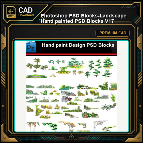 ★Photoshop PSD Blocks-Landscape Hand painted PSD Blocks V17