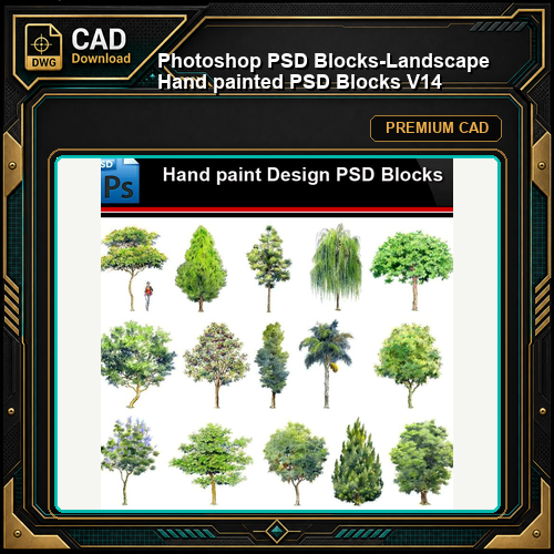 ★Photoshop PSD Blocks-Landscape Hand painted PSD Blocks V14