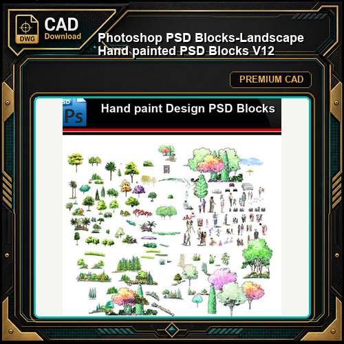 ★Photoshop PSD Blocks-Landscape Hand painted PSD Blocks V12