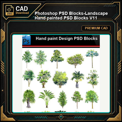 ★Photoshop PSD Blocks-Landscape Hand painted PSD Blocks V11