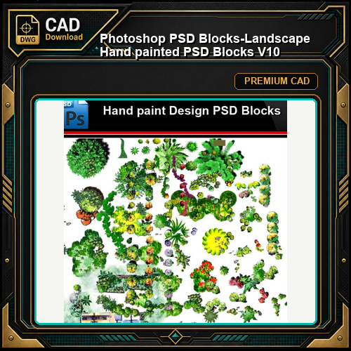 ★Photoshop PSD Blocks-Landscape Hand painted PSD Blocks V10