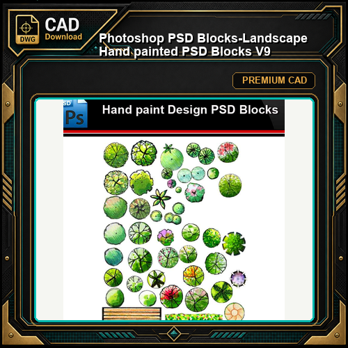 ★Photoshop PSD Blocks-Landscape Hand painted PSD Blocks V9