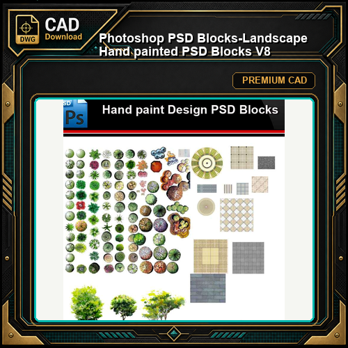 ★Photoshop PSD Blocks-Landscape Hand painted PSD Blocks V8