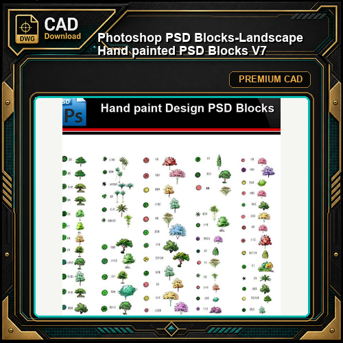 ★Photoshop PSD Blocks-Landscape Hand painted PSD Blocks V7