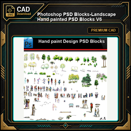 ★Photoshop PSD Blocks-Landscape Hand painted PSD Blocks V6