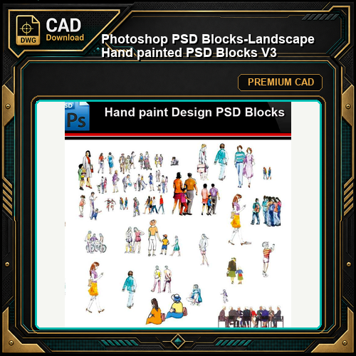 ★Photoshop PSD Blocks-Landscape Hand painted PSD Blocks V3