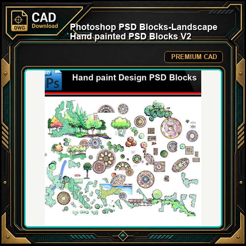 ★Photoshop PSD Blocks-Landscape Hand painted PSD Blocks V2