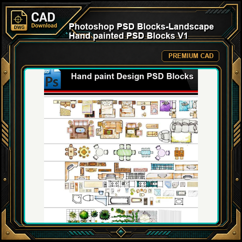 ★Photoshop PSD Blocks-Landscape Hand painted PSD Blocks V1