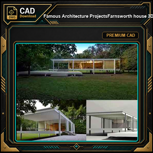 💎【Famous Architecture Projects】Farnsworth house 3D Max model - ludwig mies van der rohe