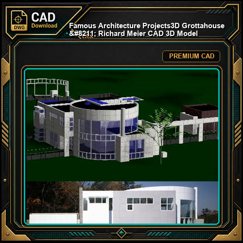💎【Famous Architecture Projects】3D Grottahouse - Richard Meier CAD 3D Model