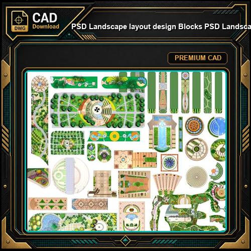 ★【PSD Landscape layout design Blocks 】 PSD Landscape Layout Collections(★Best Collections💎)