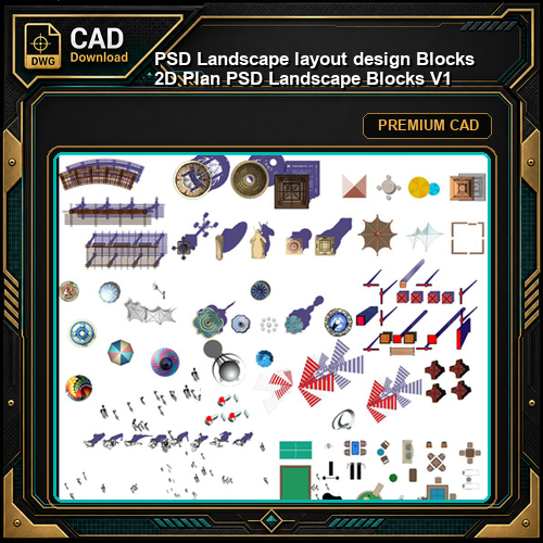 ★【PSD Landscape layout design Blocks 】 2D Plan PSD Landscape Blocks V1