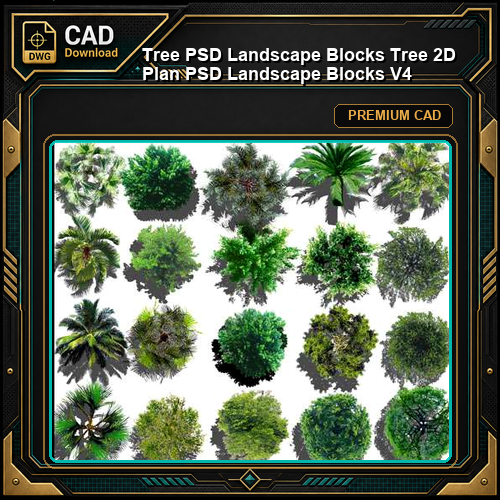 ★【 Tree PSD Landscape Blocks 】Tree 2D Plan PSD Landscape Blocks V4