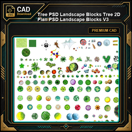 ★【 Tree PSD Landscape Blocks 】Tree 2D Plan PSD Landscape Blocks V3