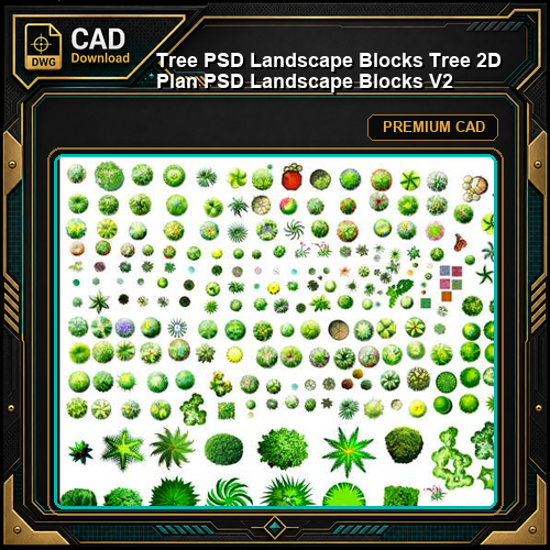 ★【 Tree PSD Landscape Blocks 】Tree 2D Plan PSD Landscape Blocks V2
