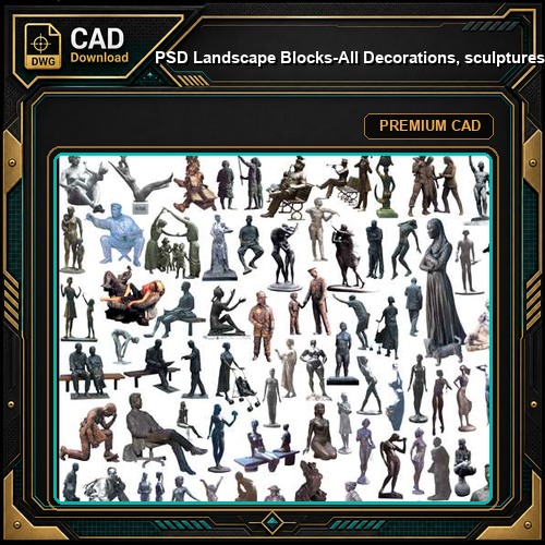 ★【 PSD Landscape Blocks-All Decorations, sculptures, furnishings PSD Blocks Download V4】