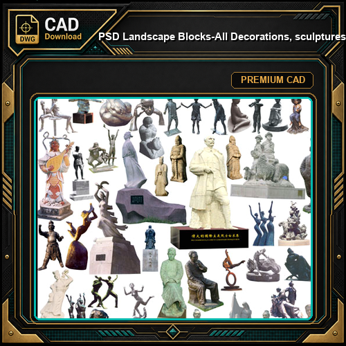 ★【 PSD Landscape Blocks-All Decorations, sculptures, furnishings PSD Blocks Download V3】