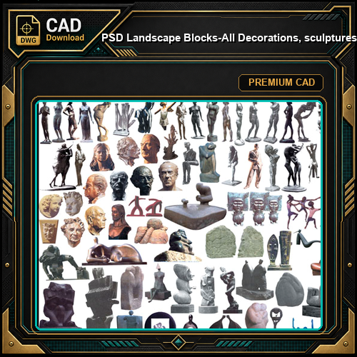 ★【 PSD Landscape Blocks-All Decorations, sculptures, furnishings PSD Blocks Download V2】