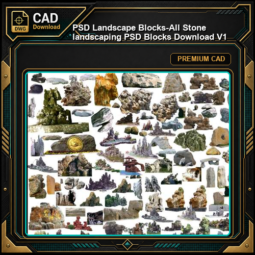 ★【 PSD Landscape Blocks-All Stone landscaping PSD Blocks Download V1】