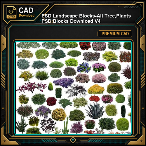 ★【 PSD Landscape Blocks-All Tree,Plants PSD Blocks Download V4】