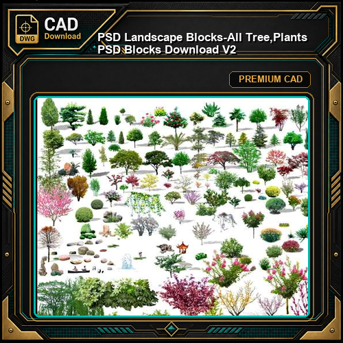 ★【 PSD Landscape Blocks-All Tree,Plants PSD Blocks Download V2】