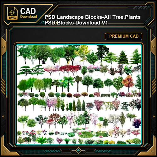 ★【 PSD Landscape Blocks-All Tree,Plants PSD Blocks Download V1】