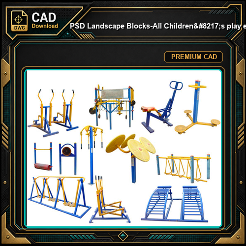 ★【 PSD Landscape Blocks-All Children's play equipment PSD Blocks Download V2】Children's play equipment