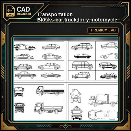 Transportation Blocks-car,truck,lorry,motorcycle