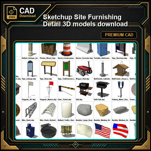 Sketchup Site Furnishing Detail 3D models download