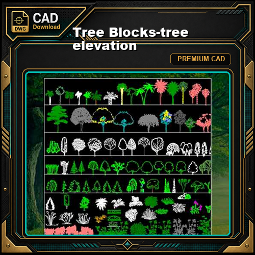 Tree Blocks-tree elevation