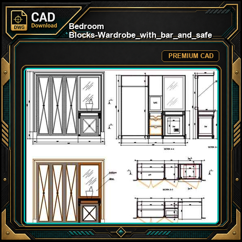 Bedroom Blocks-Wardrobe_with_bar_and_safe