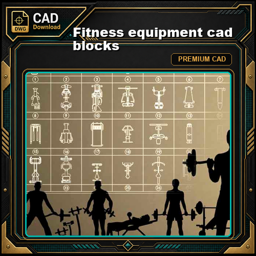 Fitness equipment cad blocks