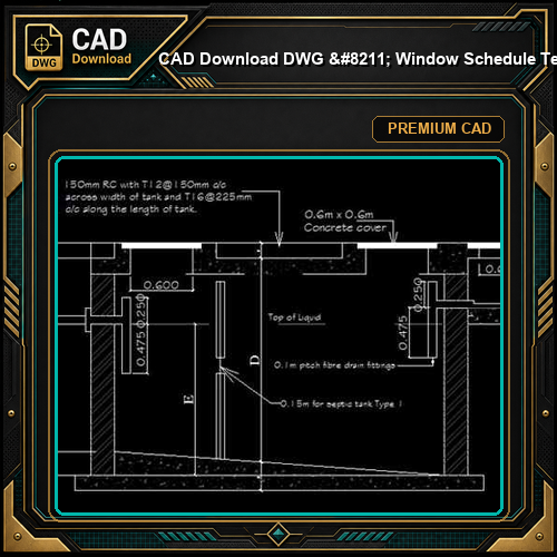 CAD Download DWG - Window Schedule Template Annotated DWG | Free Download