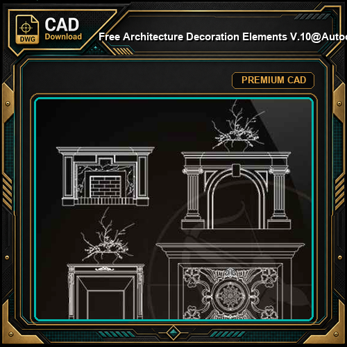 ★【 Free Architecture Decoration Elements V.10】@Autocad Decoration Blocks,Drawings,CAD Details,Elevation