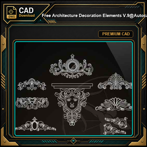 ★【 Free Architecture Decoration Elements V.9】@Autocad Decoration Blocks,Drawings,CAD Details,Elevation