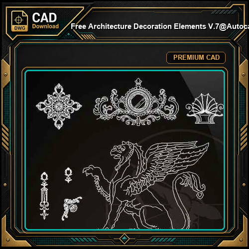 ★【 Free Architecture Decoration Elements V.7】@Autocad Decoration Blocks,Drawings,CAD Details,Elevation