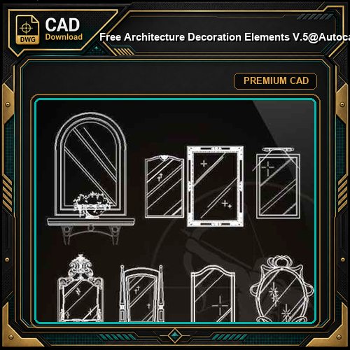 ★【 Free Architecture Decoration Elements V.5】@Autocad Decoration Blocks,Drawings,CAD Details,Elevation