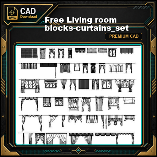 Free Living room blocks-curtains_set